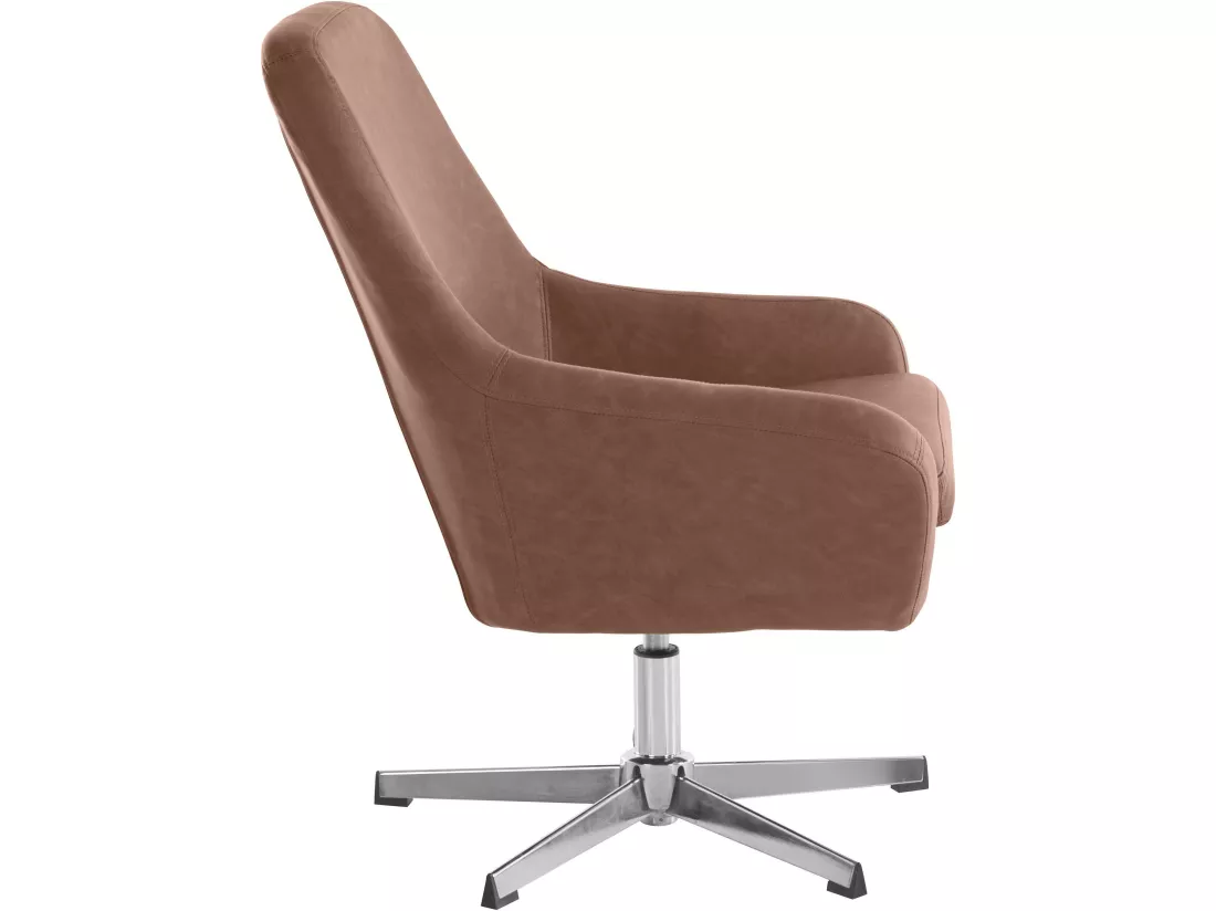 Naomi | Chaise d'appoint en PU brun foncé