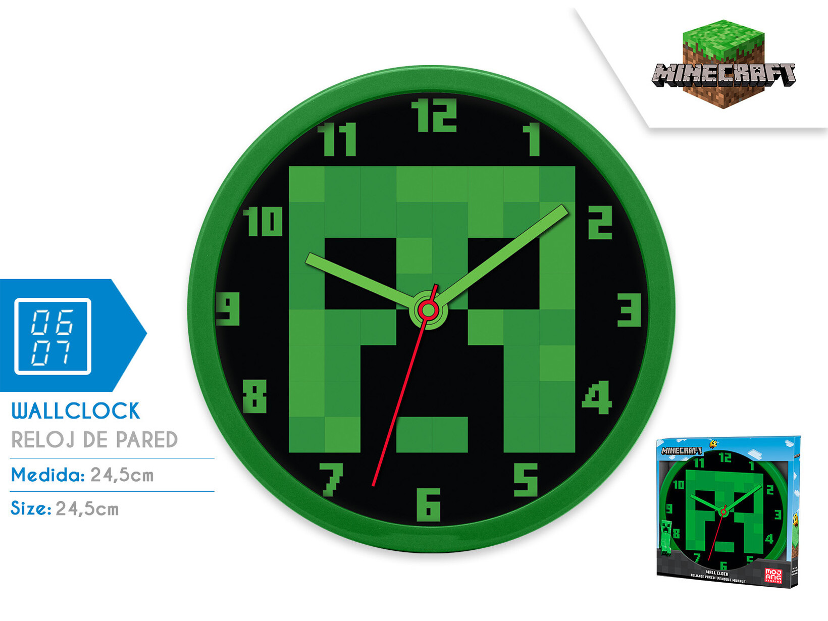RELÃGIO DE PAREDE MINECRAFT