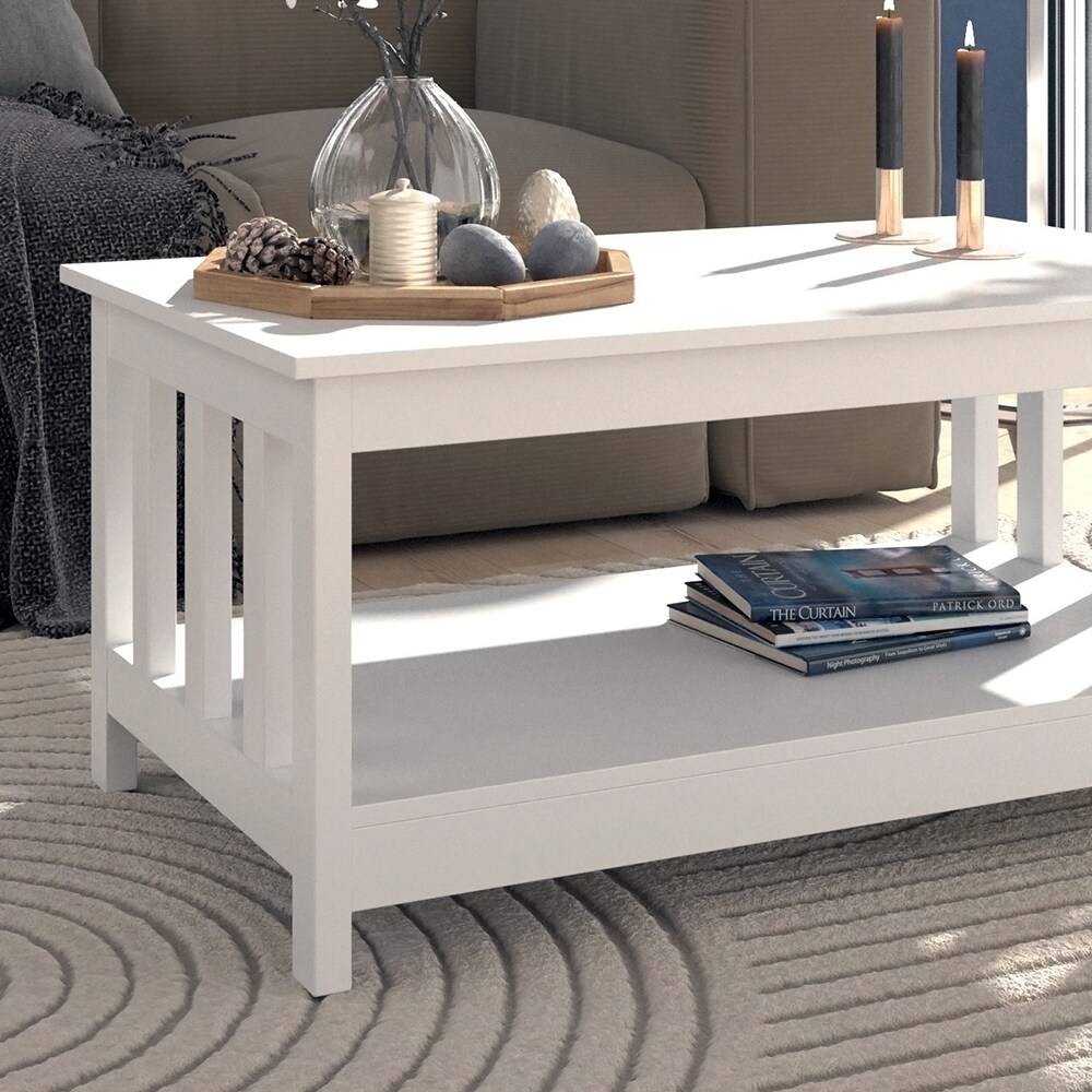 Vicco Couchtisch Oxford Weiß 101 x 46 cm mit Stauraum