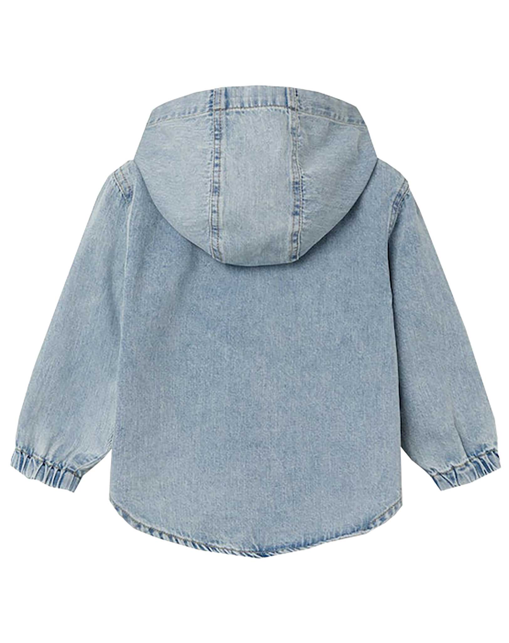 Langarm-Jeanshemd NMMBO 5490-OV DENIM mit Kapuze in light blue denim