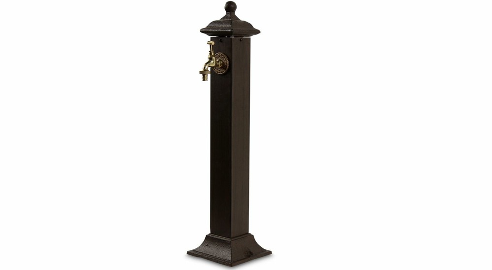 Fontaine de jardin métal marron 17.5x17.5x71cm