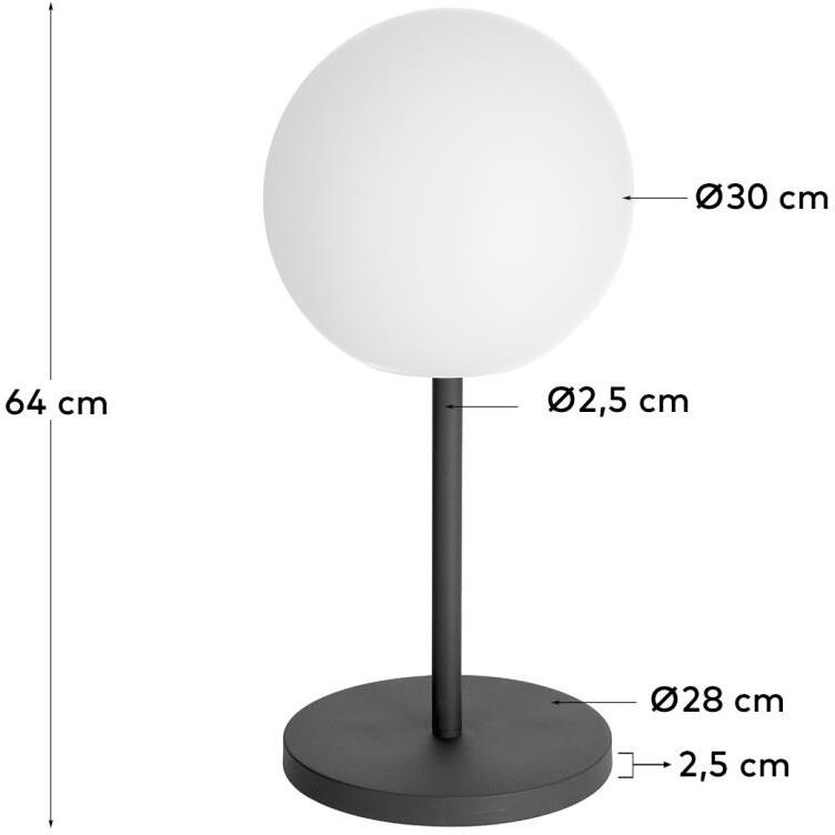 Lampe de table d'extérieur Dinesh acier