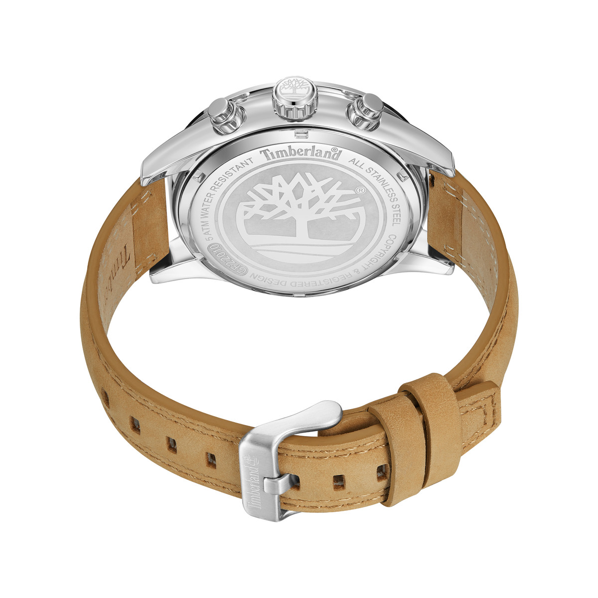 Timberland homme acier bracelet cuir caramel