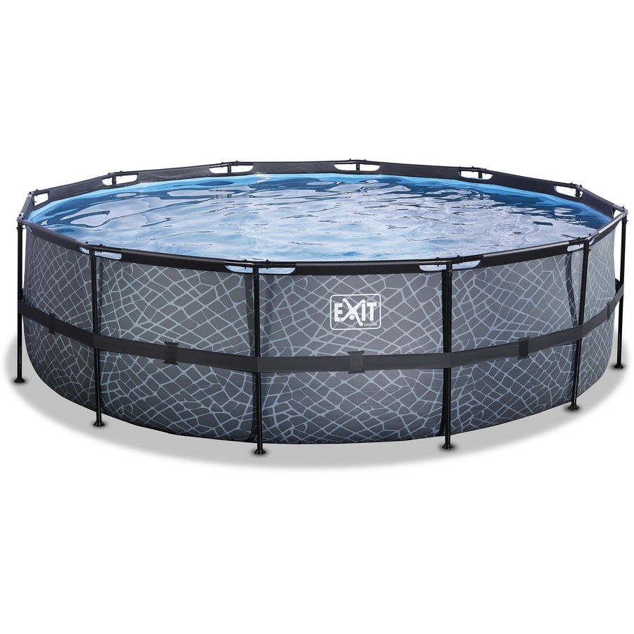 EXIT Frame Pool ø488x122cm (12v Sandfilter) – Grau