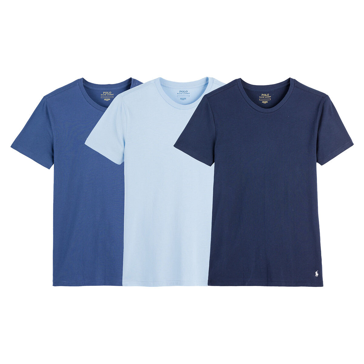 POLO RALPH LAUREN<br>Conjunto de 3 camisas ajustadas com gola redonda