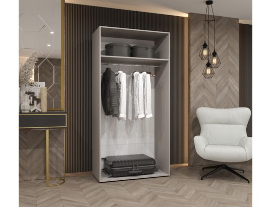 ABIKS MEUBLES - Armoire marbella 2 202/100/52 2 portes (cachemire/doré)