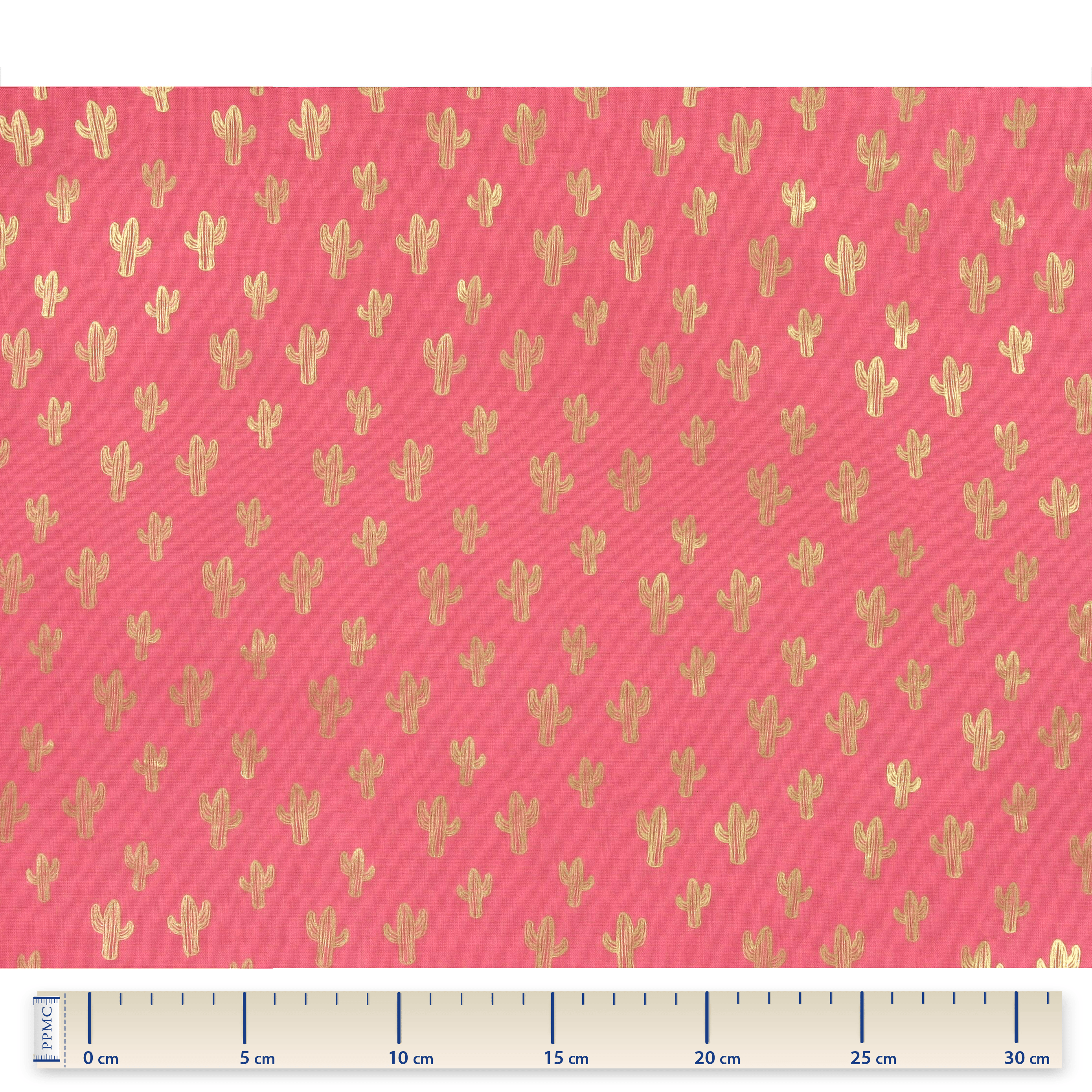 Tissu Coton Au Mètre Cactus Or