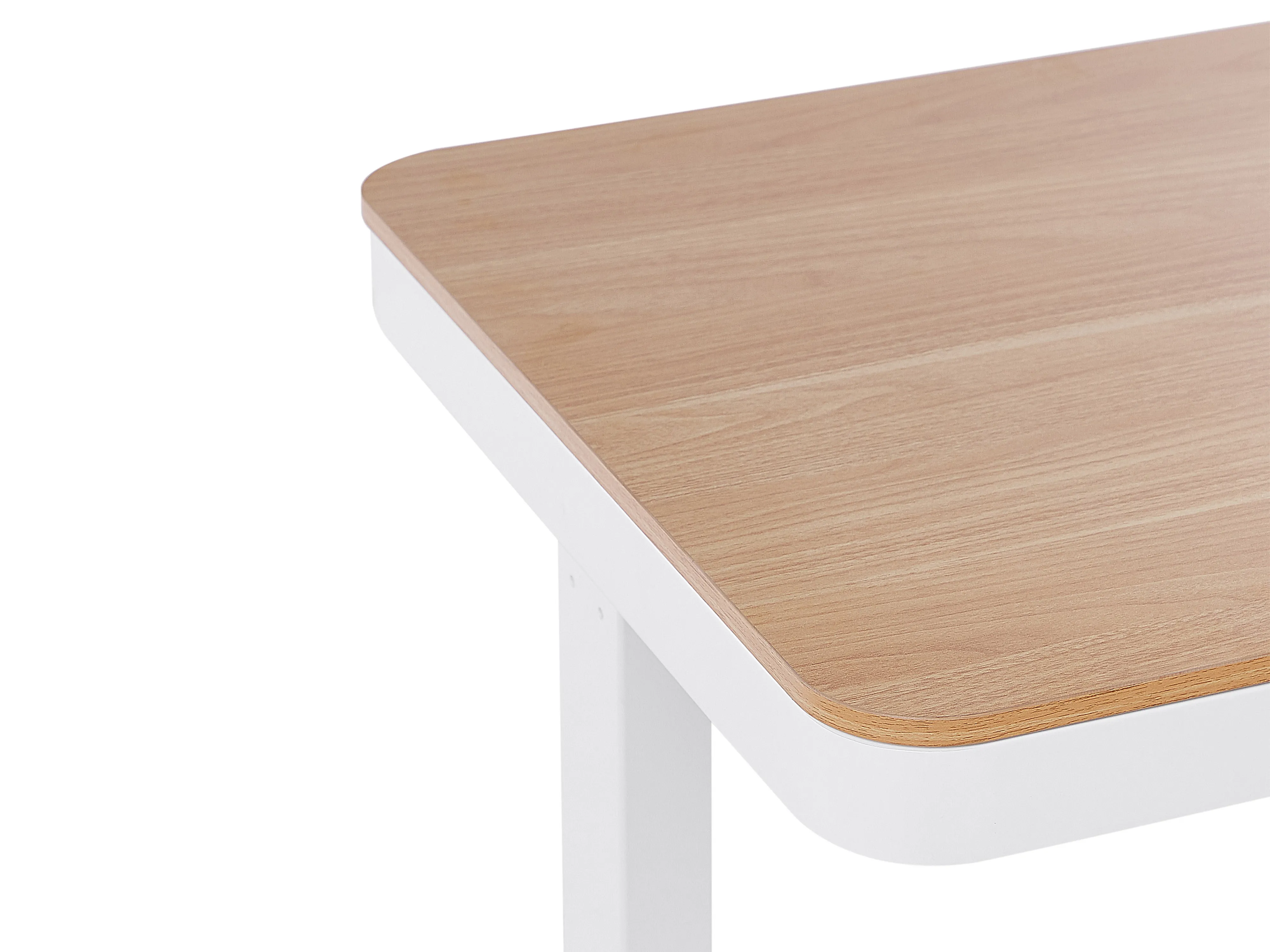 Elektrisch verstelbaar sta-bureau KENLY Bruin/wit 120 cm 60 cm met USB-poort
