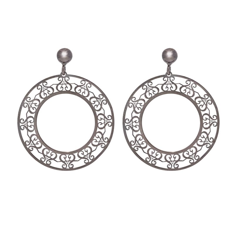 Boucles D'oreilles Rondes Orus Noir