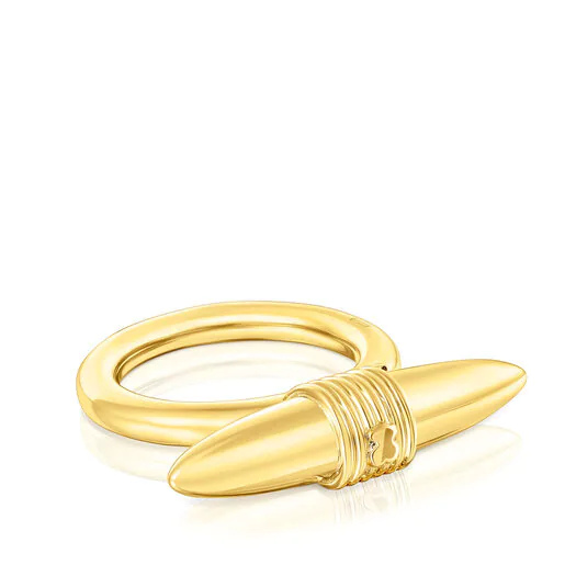 Anel com revestimento em ouro 18k sobre prata.