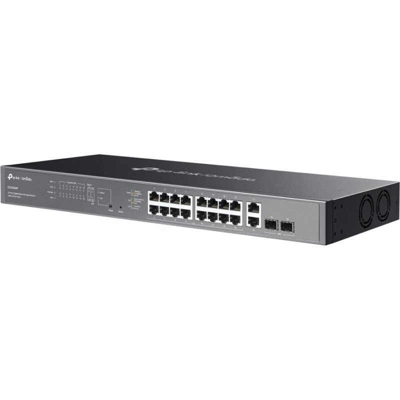 TP-Link Omada ES220GMP commutateur réseau Géré L2 Gigabit Ethernet (10/100/1000) Connexion Ethernet, supportant l'alimentation via ce port (PoE) Noir