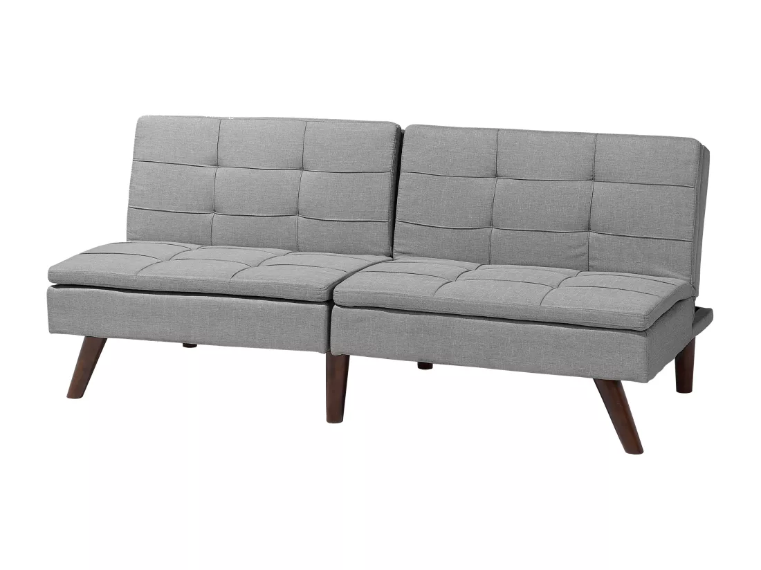Canapé convertible 3 places en tissu gris clair RONNE