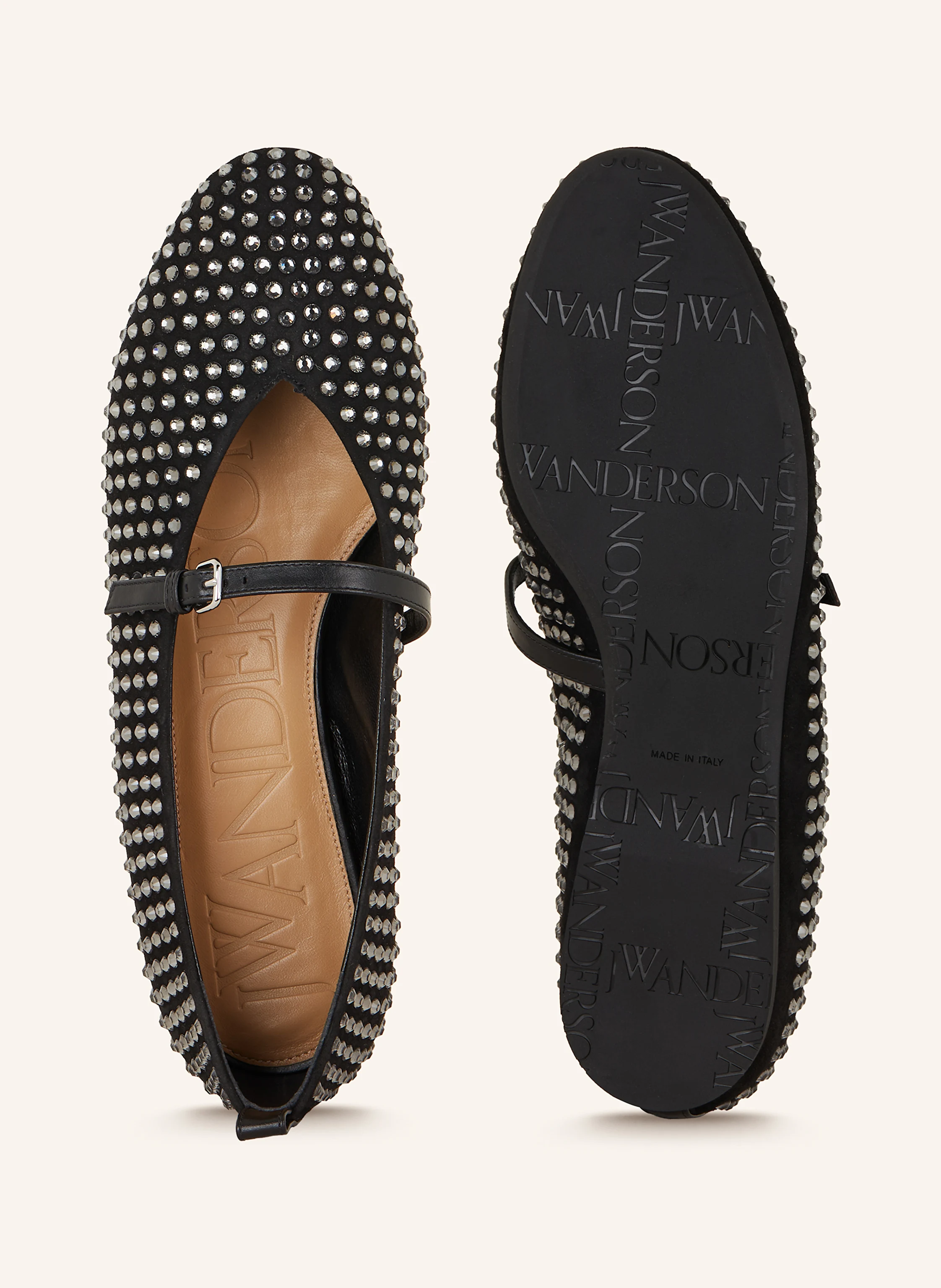 JW ANDERSON Mary-Jane-Ballerinas mit Schmucksteinen