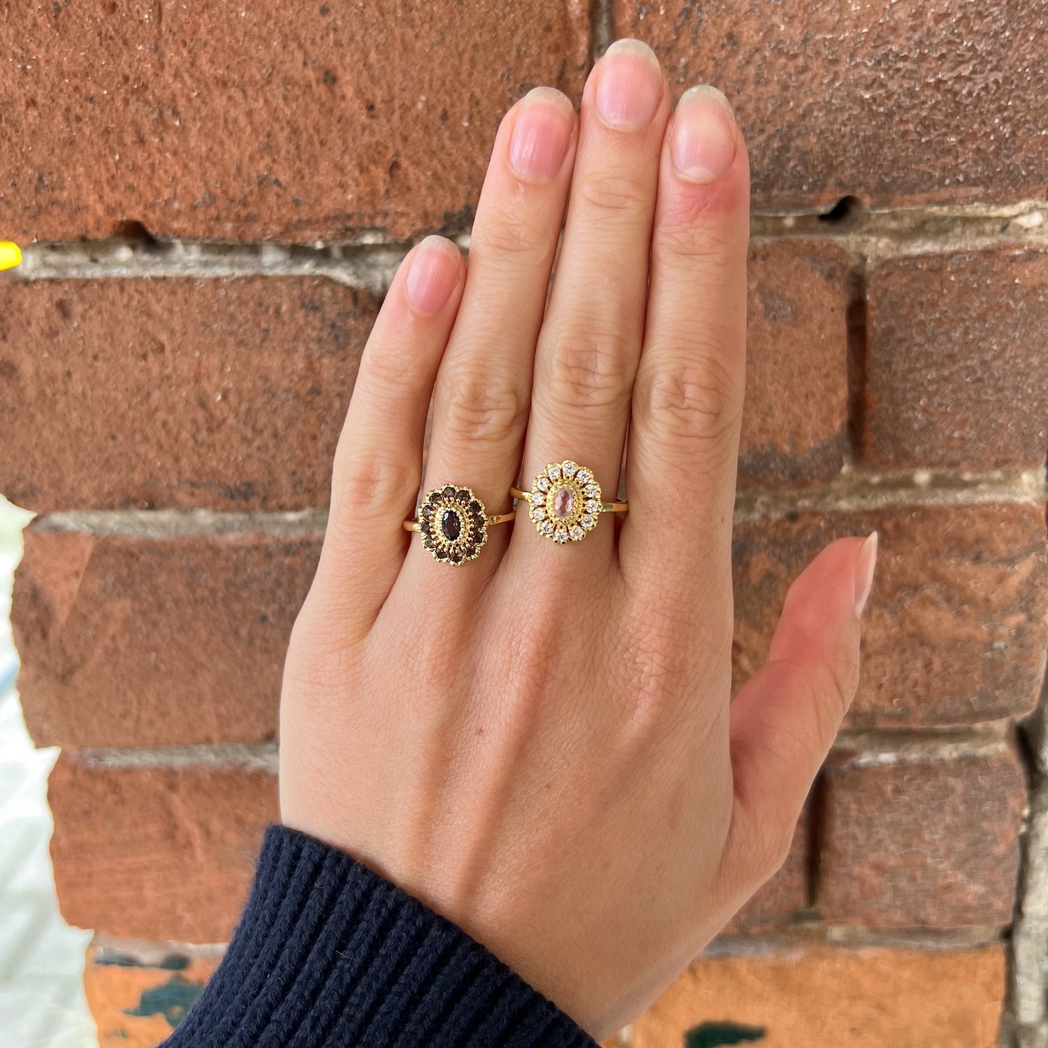 Kae Rose Quartz Flower ring