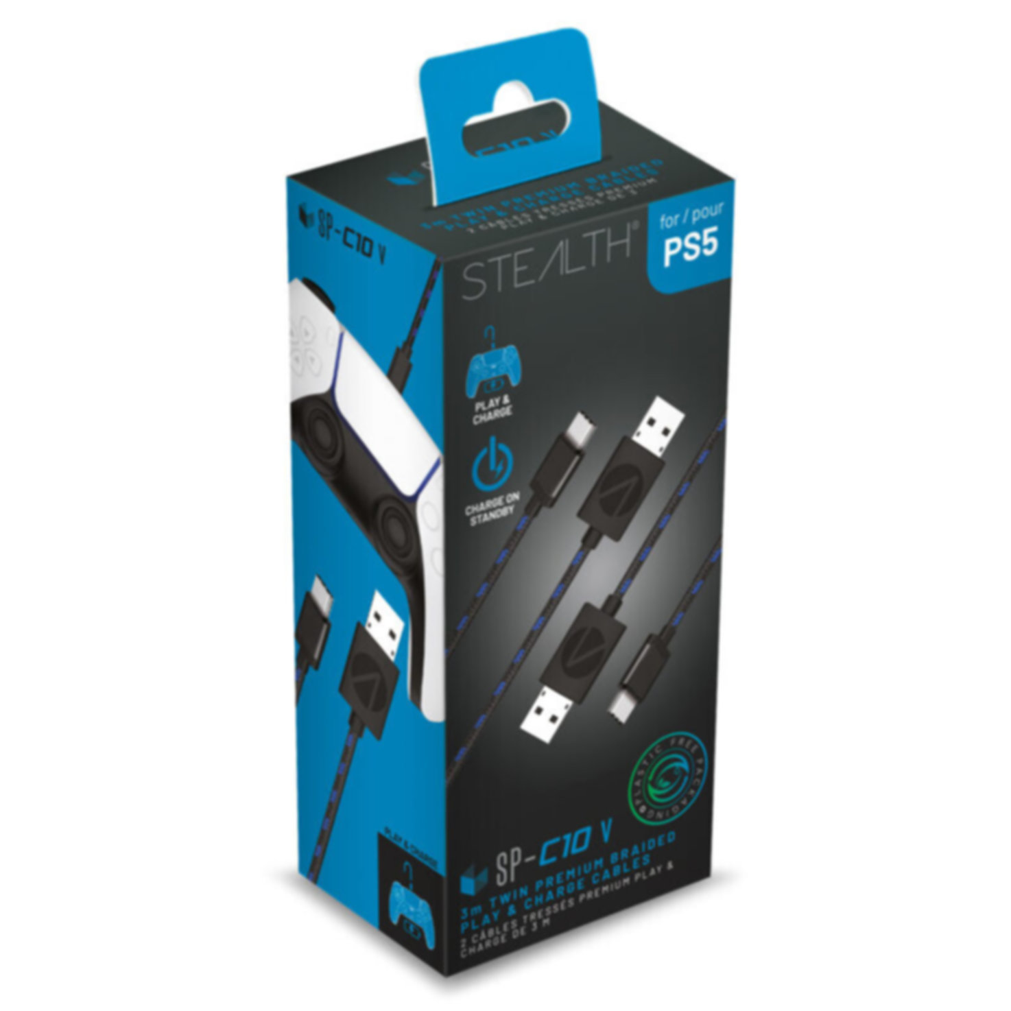 SP-C10 V Twin Play + Charge Cables 2 x 3m - black [PS5]