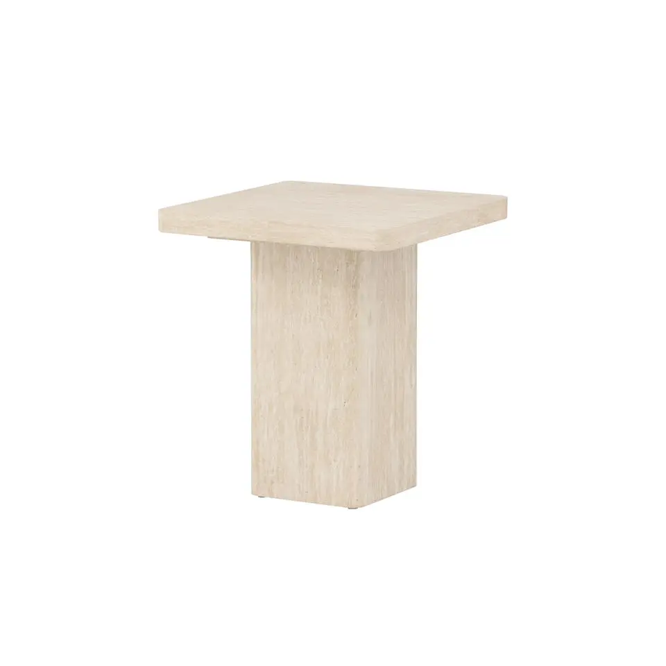 Salontafel Vierkant - Beige MDF - 50x50x56cm - Qvart