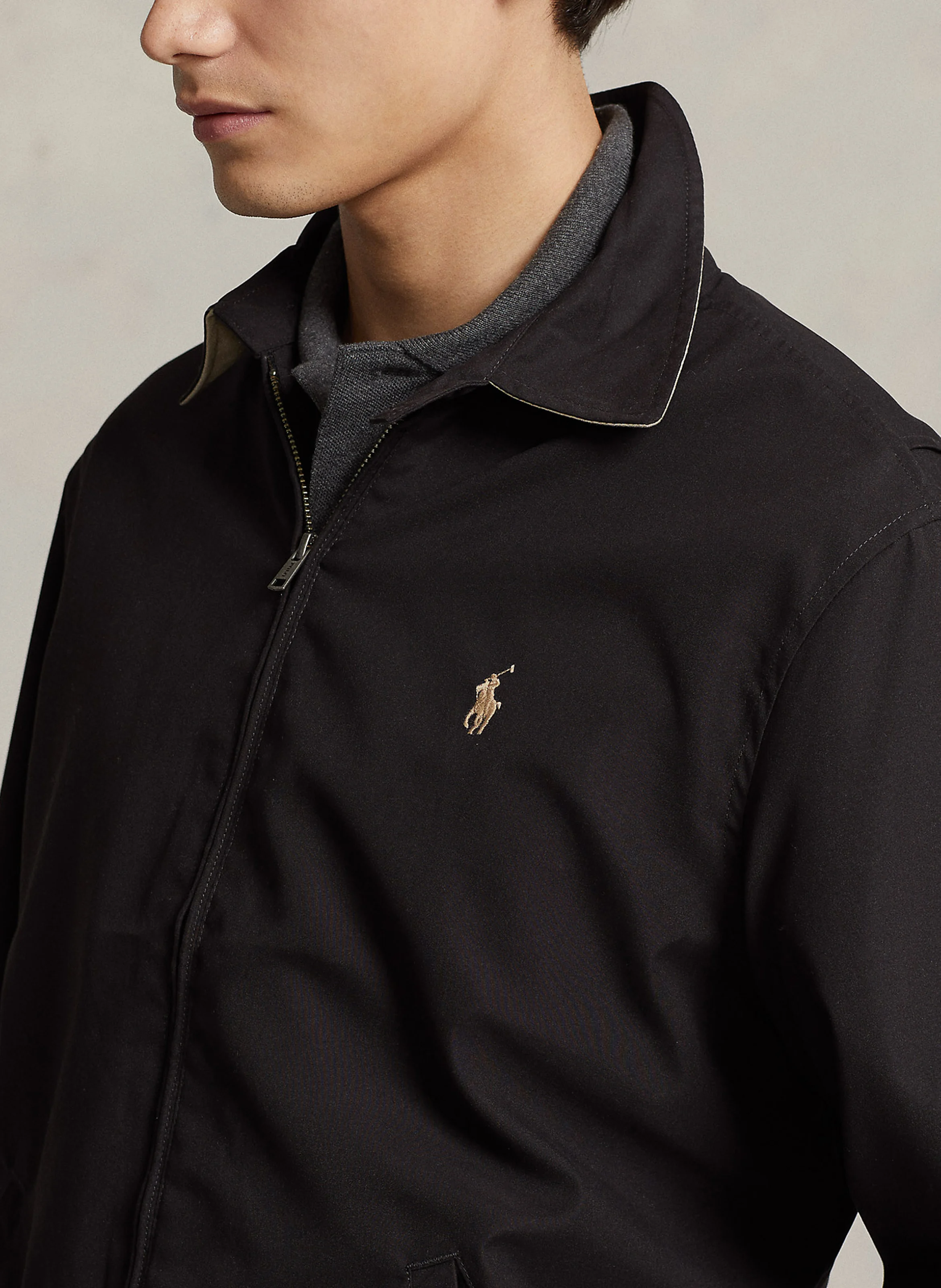 Blouson droit col classique | Noir