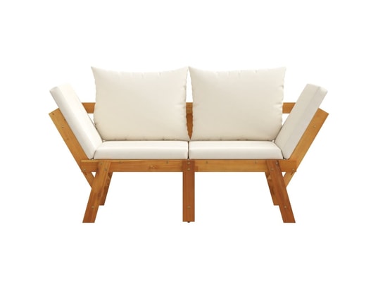 VIDAXL - Banc de jardin avec coussins 2 en 1 bois d'acacia massif