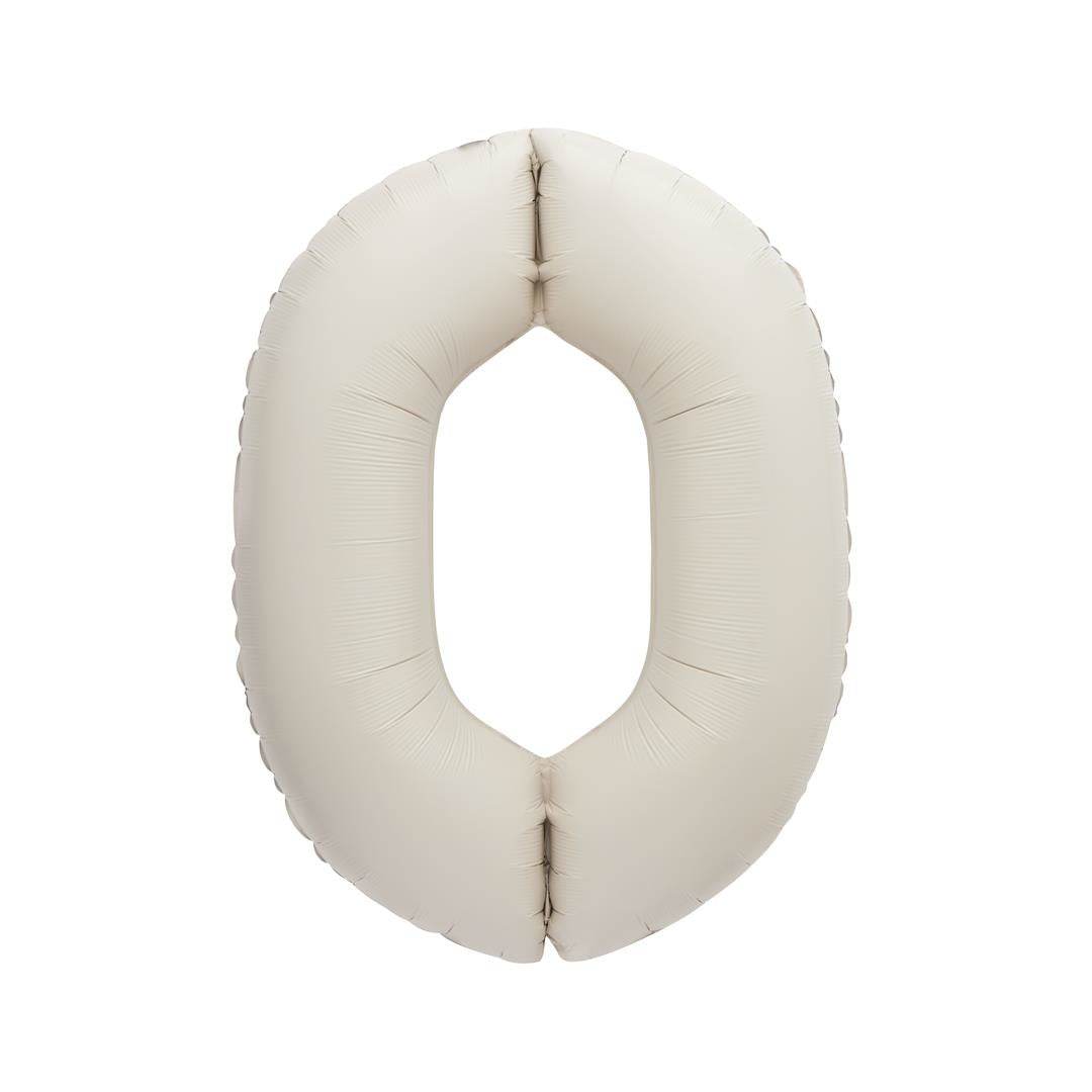 Nude Cijfer Ballon 0 Jaar Mat 86cm