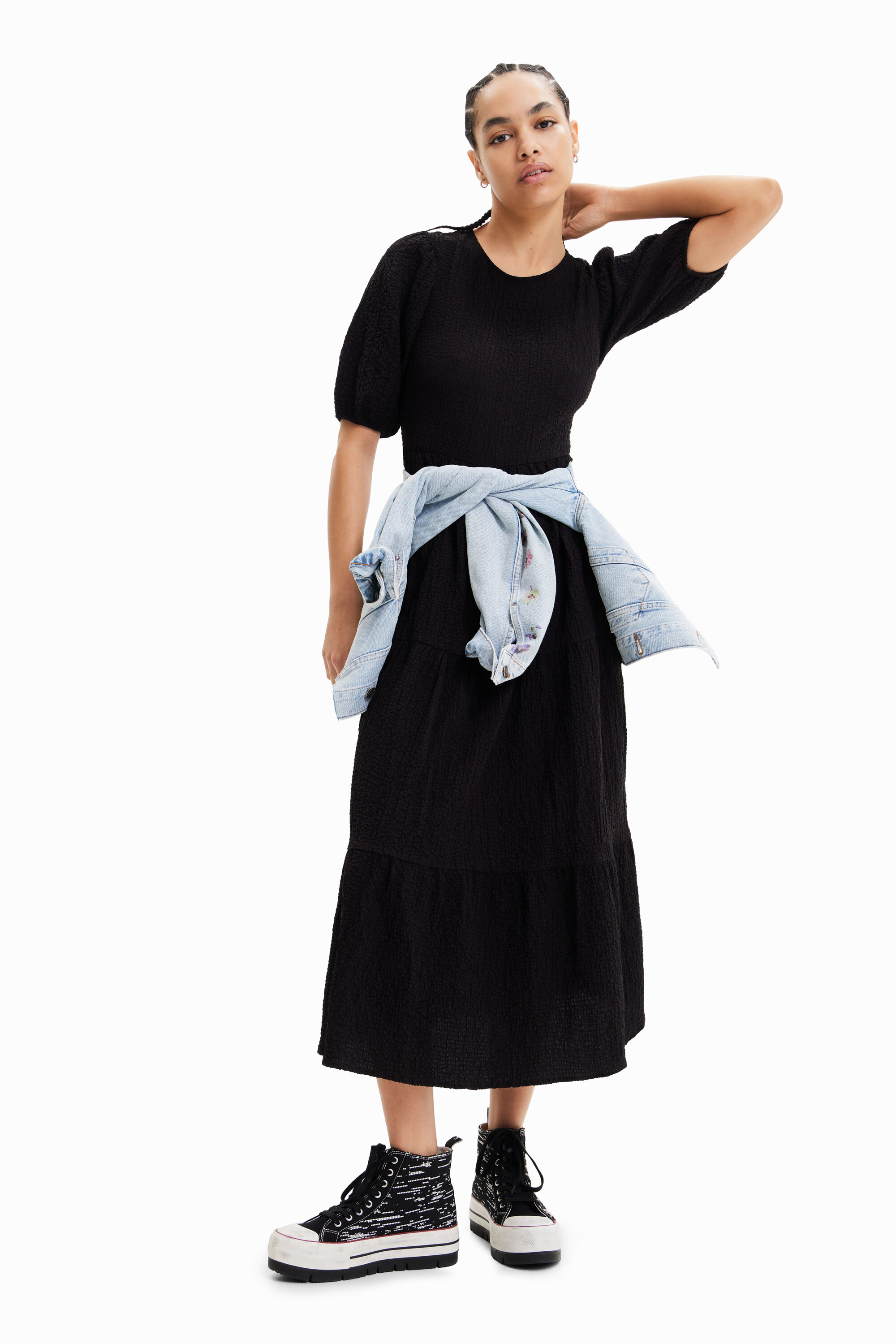 Robe midi décolleté dos