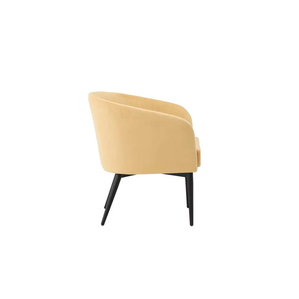 Fauteuil Geel Velvet - 66x64x70cm - Fluffy