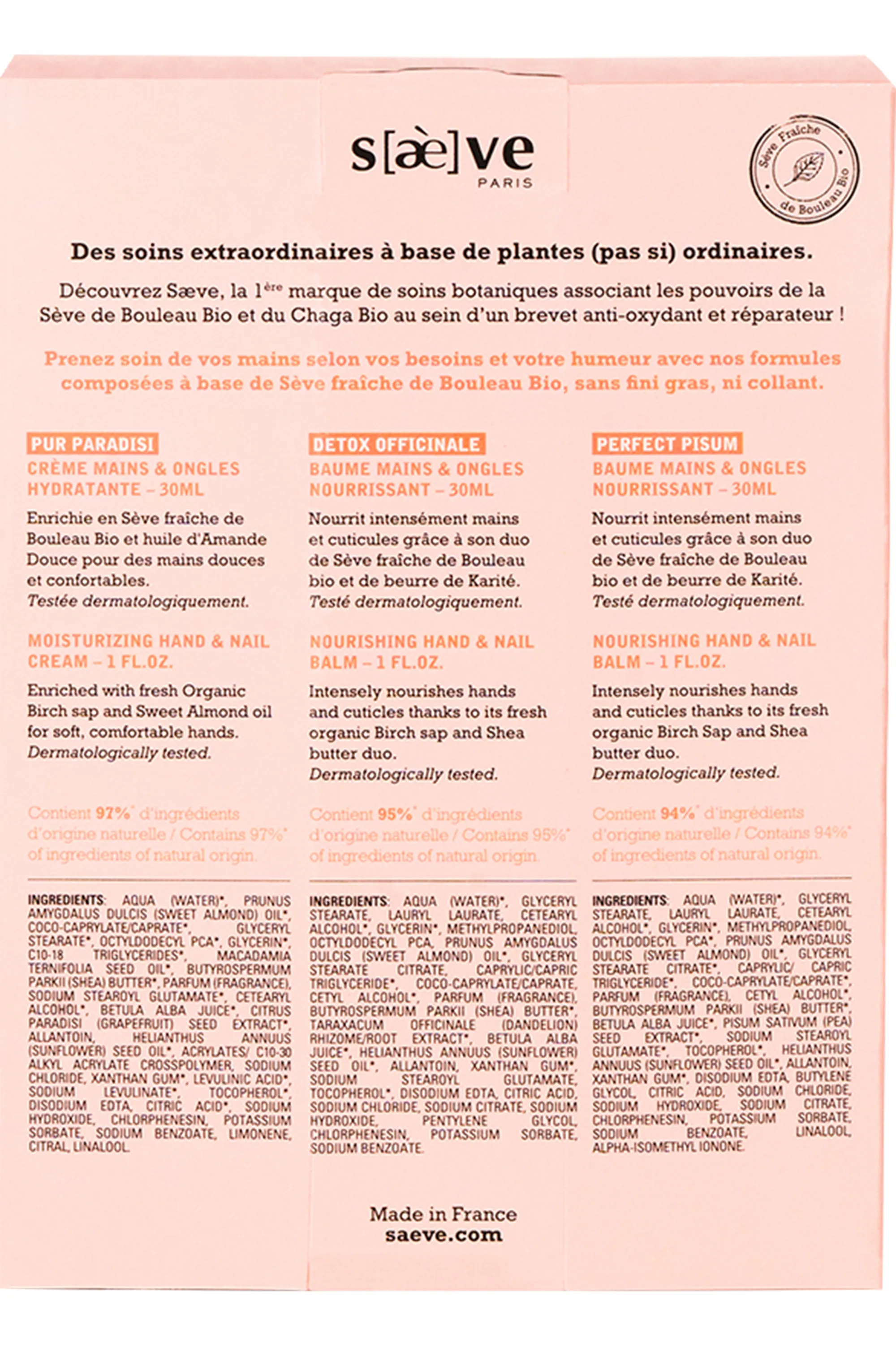 Saeve Trio de 3 soins mains-90 ml