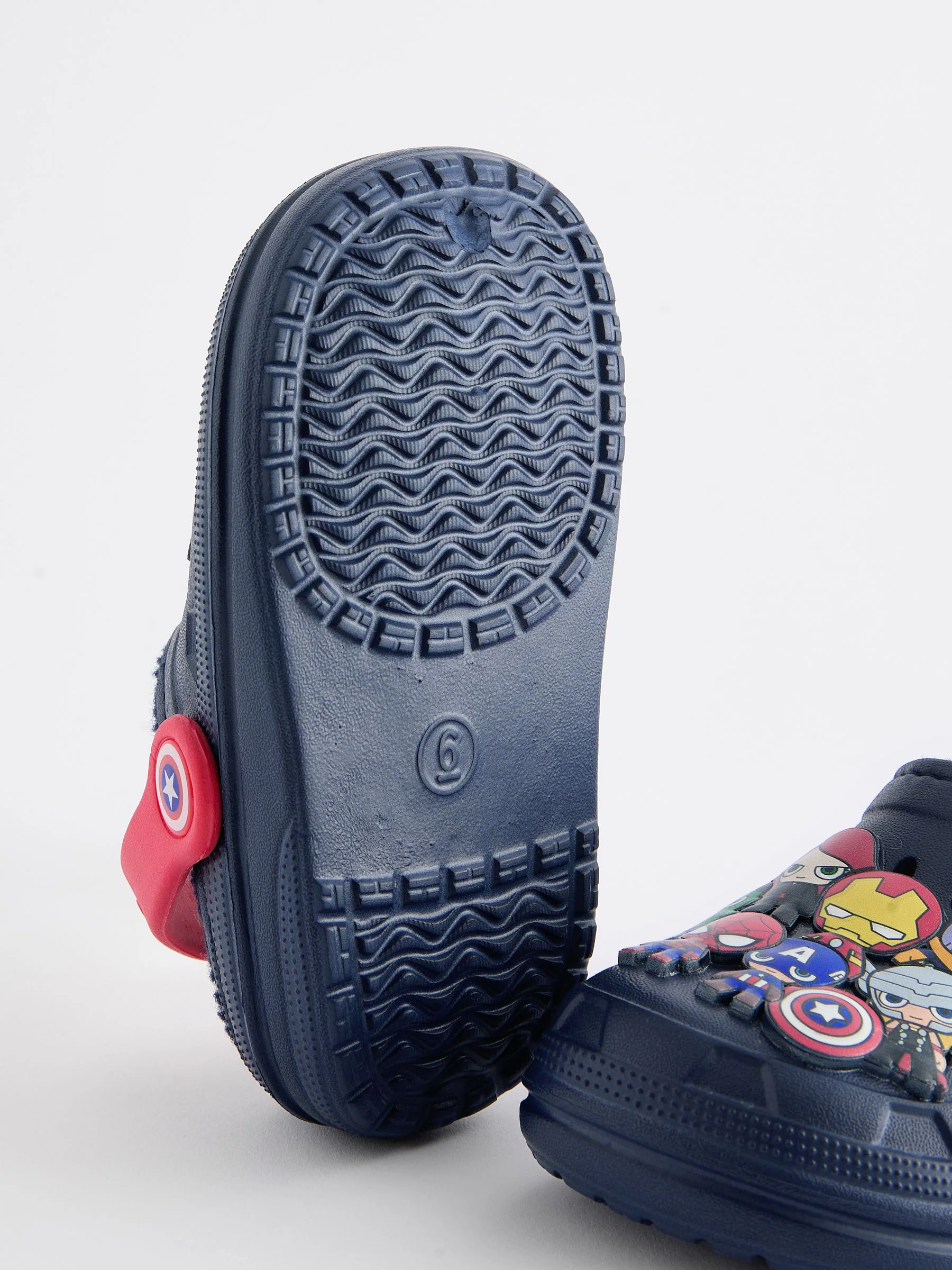 Donkerblauw - Marvel pantoffelklompen met voering van imitatiebont
