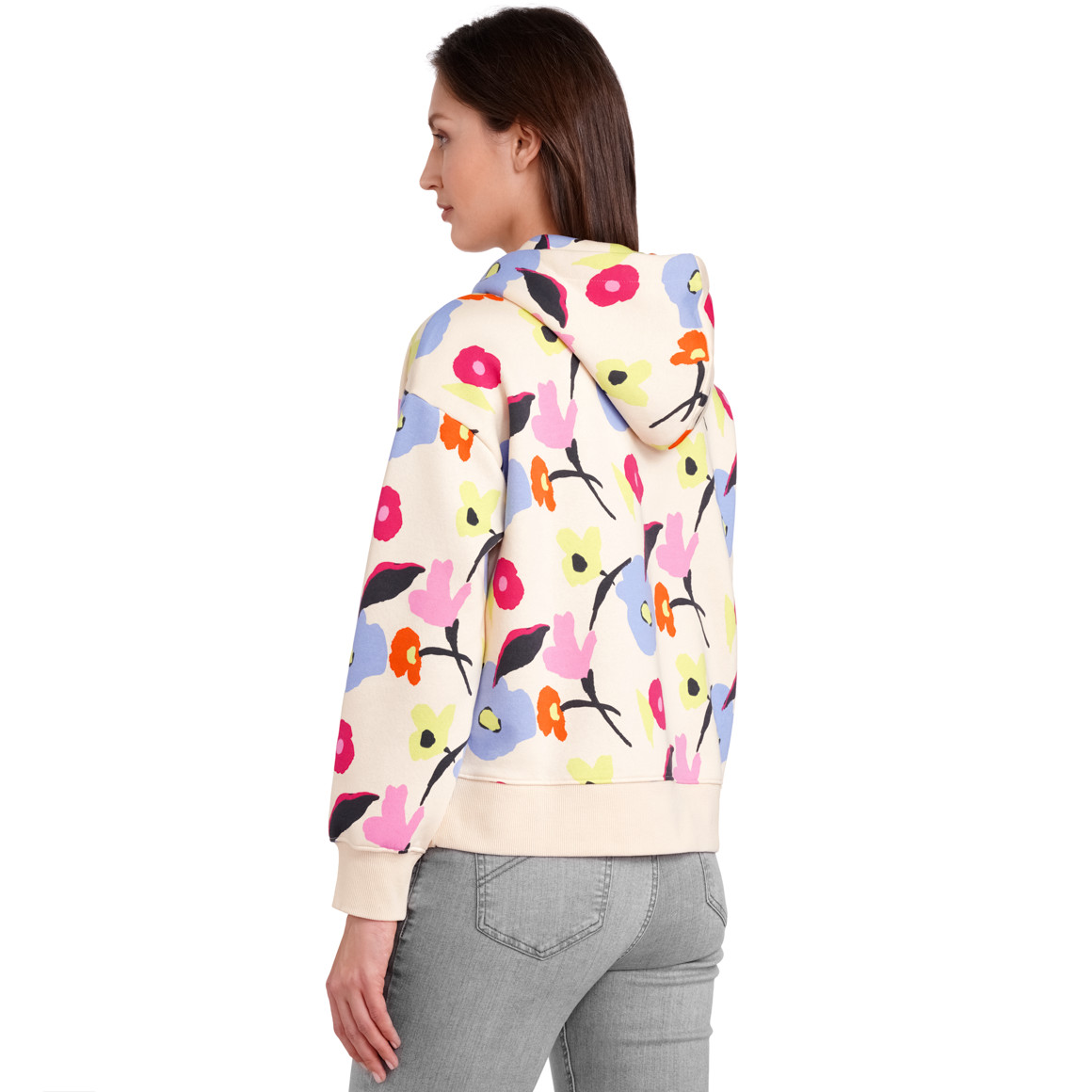Gina Benotti Damen Hoodie im Blumen-Dessin bunt