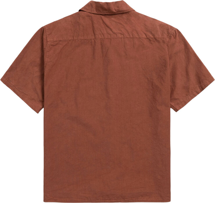 Norse Projects Carsten Cotton Tencel Shirt Red ochre