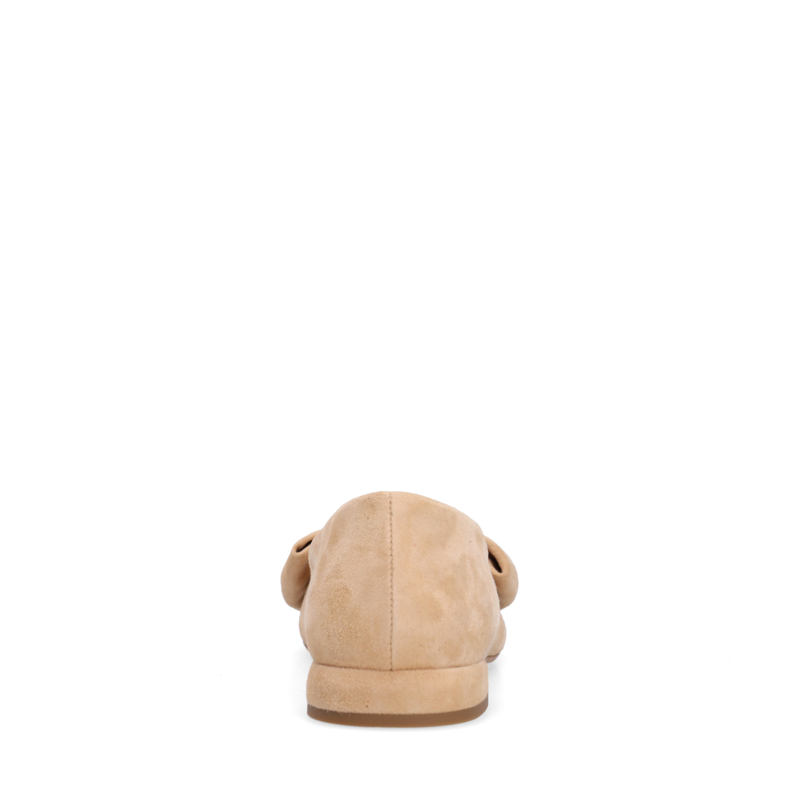 Beige suède loafers met strik