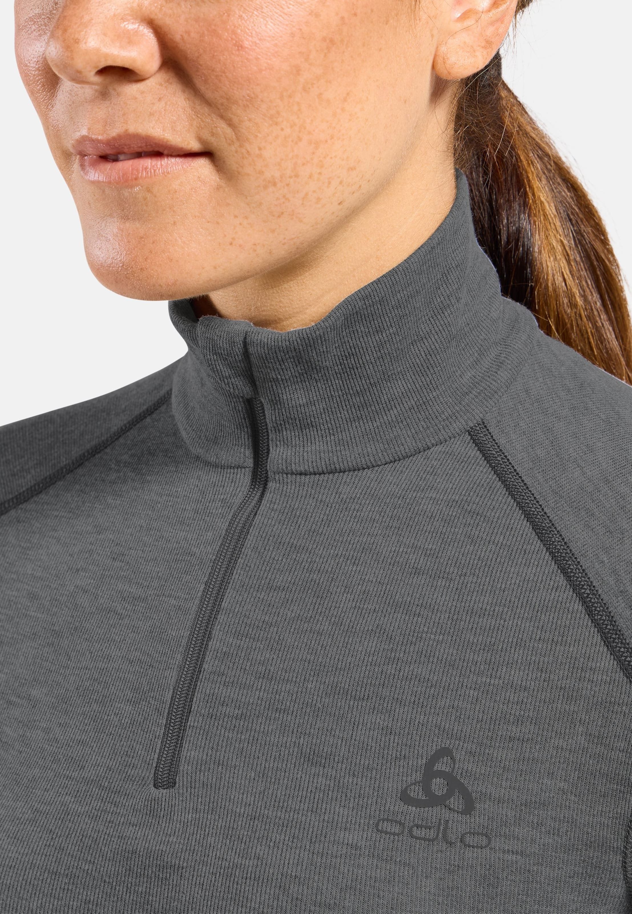 Active X-Warm Base Layer Half Zip in odlo steel grey melange