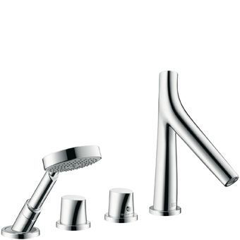 Hansgrohe AXOR Starck Organic afbouwdeel v. 4-gats tegelrandkraan thermostatisch m. Raindance S 100 Air 1 jet handdouche m. douches chroom