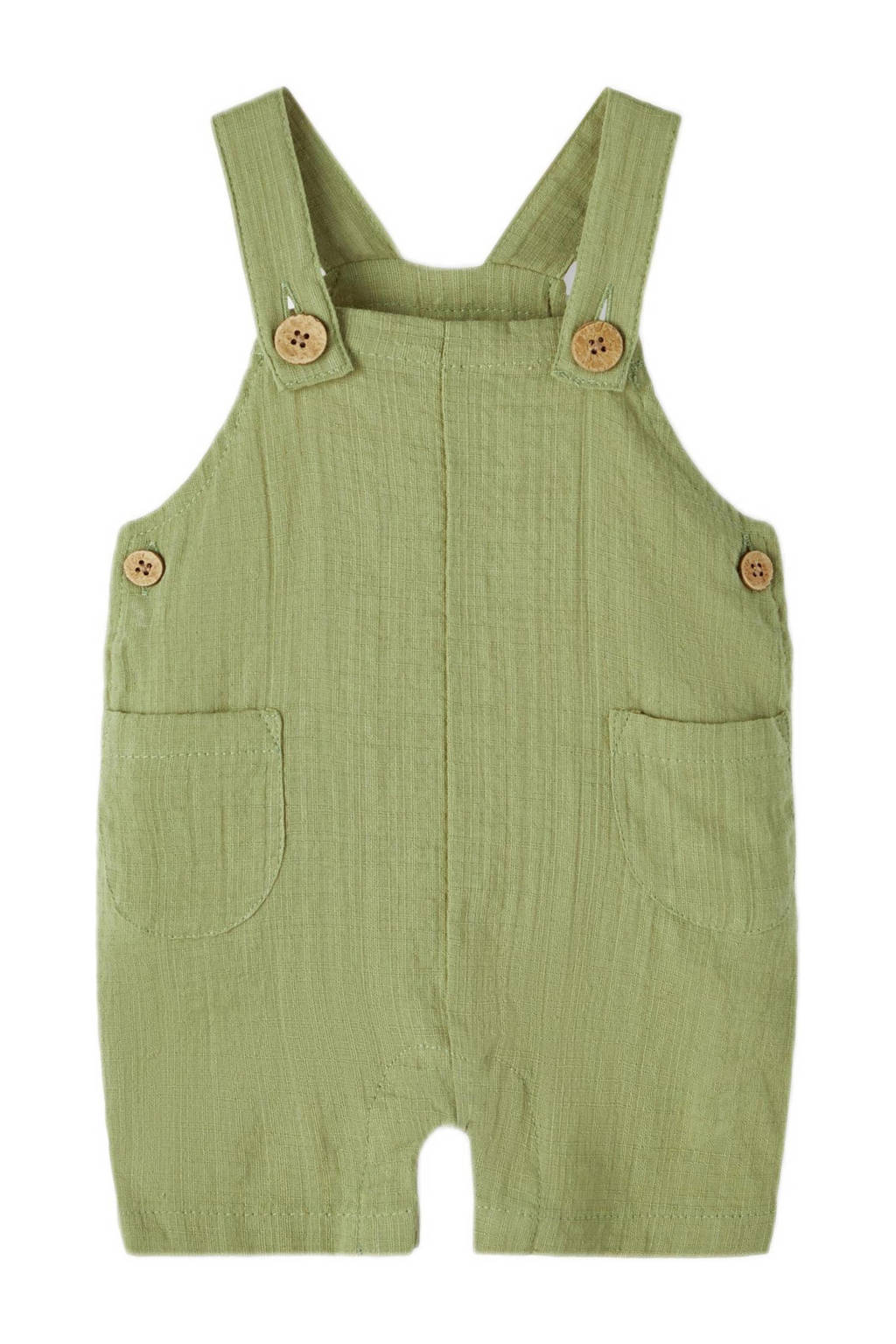 LIL' ATELIER babyslim fit tuinbroek NBMHESSA van katoen groen