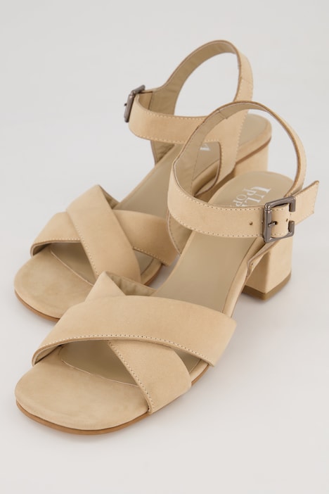 Leder-Sandalen, gekreuzte Riemen, Weite H