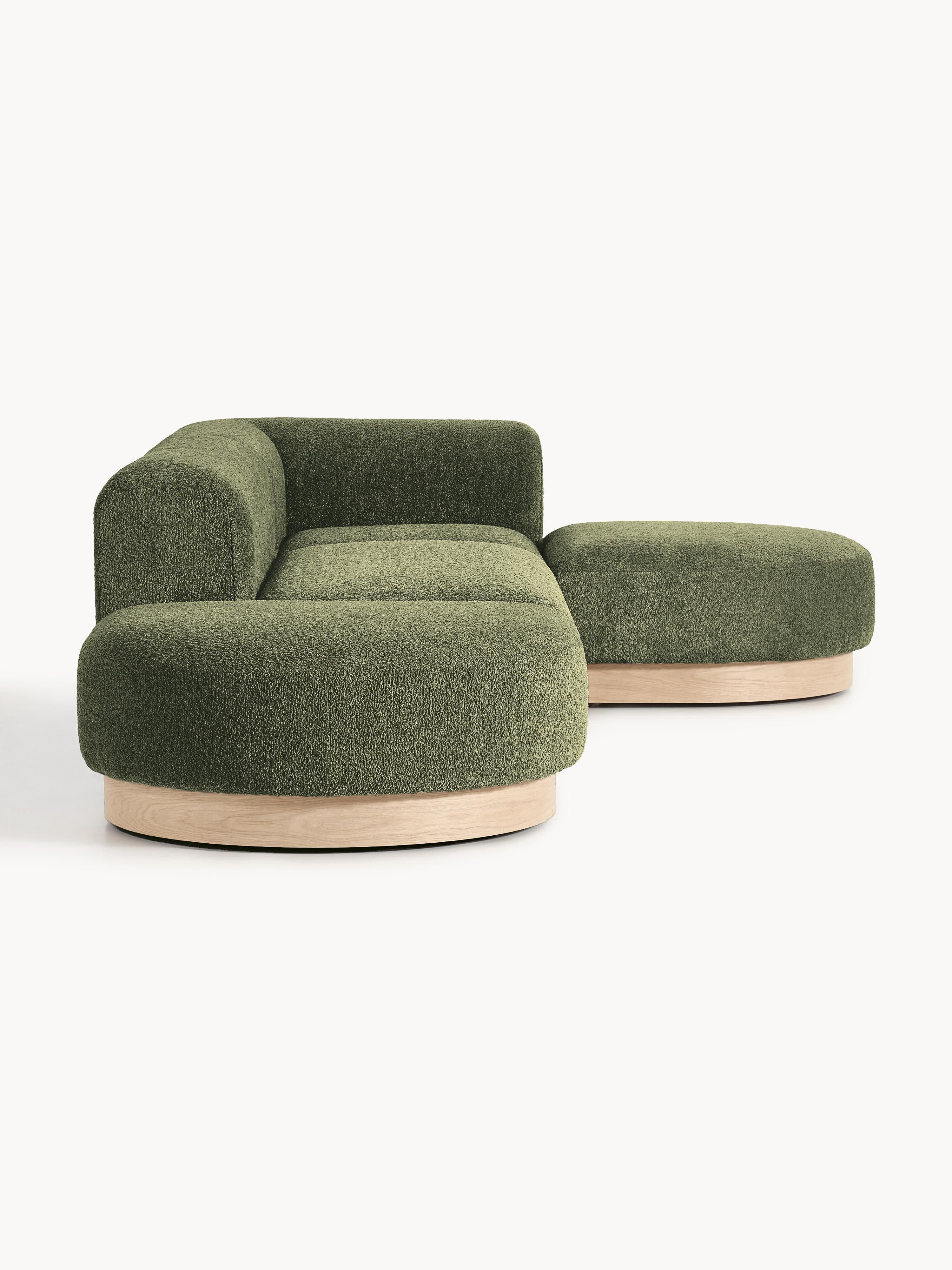Modulaire hoekbank Natalie van teddy-bouclé