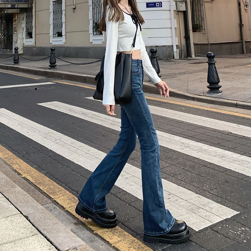 GOUB - High-Waist Washed Bootcut Jeans
