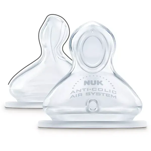 Bico de silicone fisiológico Nuk First Choice+, fluxo médio, pacote com 2 unidades