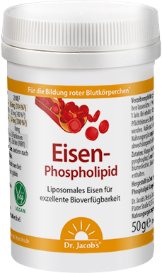 DR. JACOB'S Eisen-Phospholipid<br>50 g, Dose, Pulver, Mango vegan liposomal