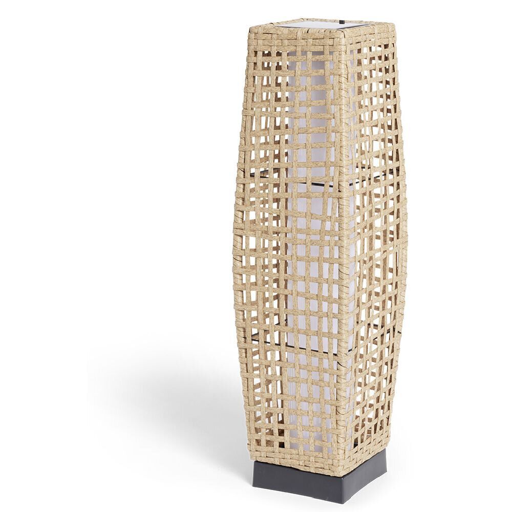 Lanterne solaire osier métal Bali Ø16xH68cm