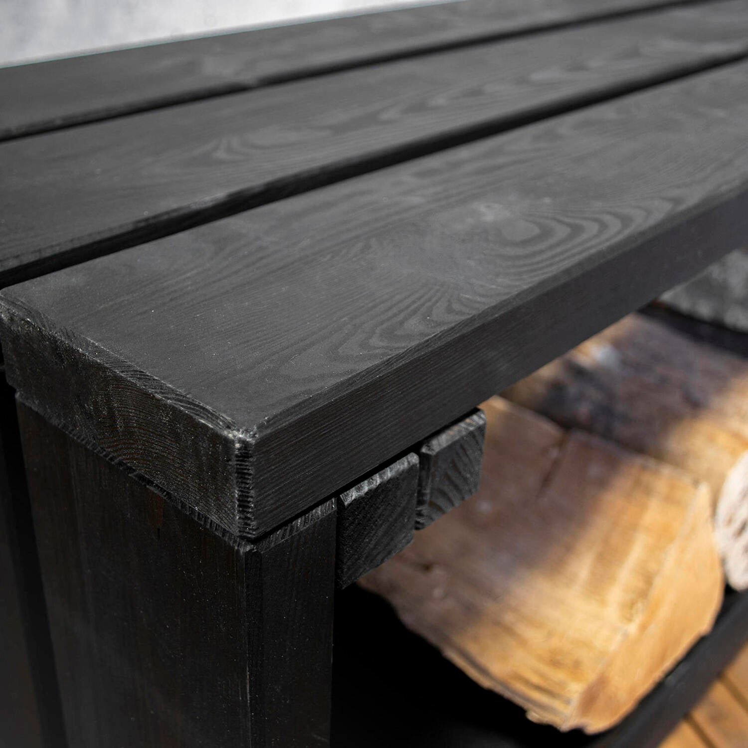 Intratuin tuinbank Lyon zwart 150 x 38 x 43 cm