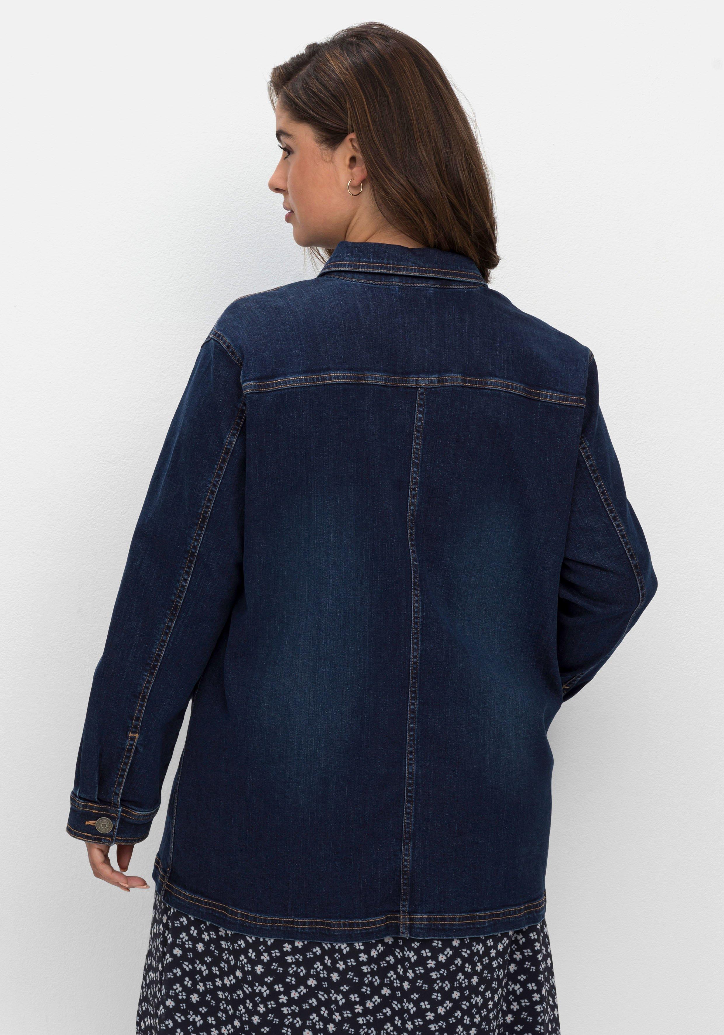 Denim-Shacket in leicht taillierter Form