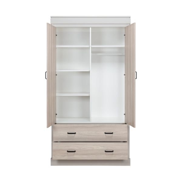Kidsmill Newport Kledingkast 2-Deurs - Oatmeal / Eiken