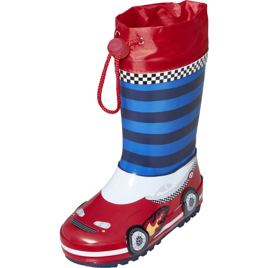 Playshoes Gummistiefel Rennwagen rotblau