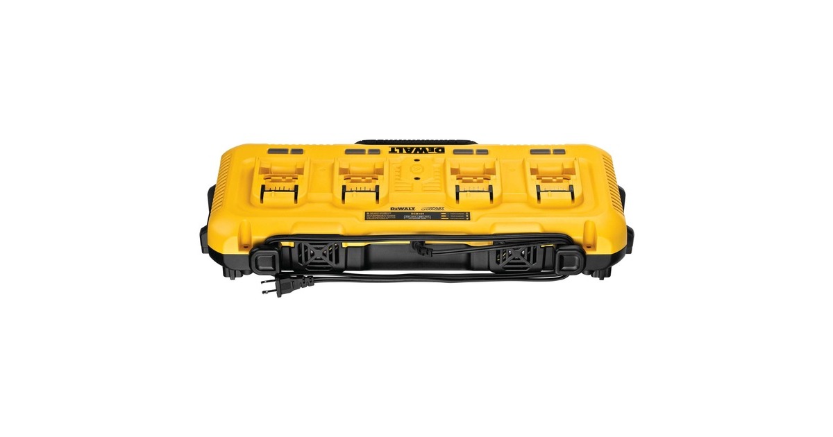 DEWALT4-poort snellader oplader  (Geel/zwart)