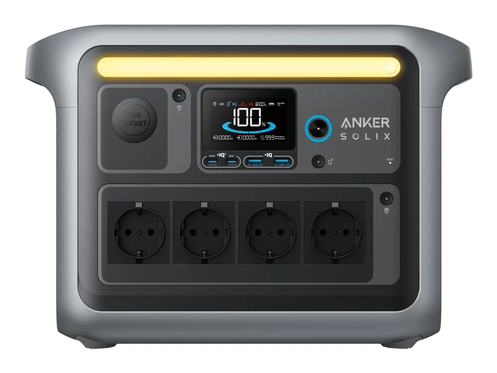 Anker SOLIX C1000X - Transportabel strømstation - 1800 Watt - litiumjernfosfat - 1056 Wh - output-stikforbindelser: 6