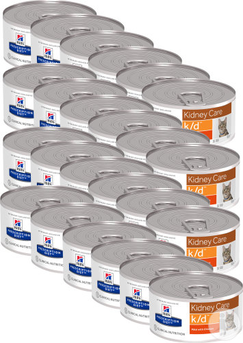 Hill's Pet Nutrition Prescription Diet Kidney Care K/D Feline Émincé Au Poulet 24x156g