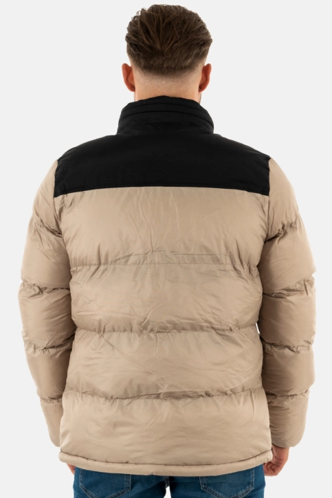 Doudounes schott empiecement et broderie beige