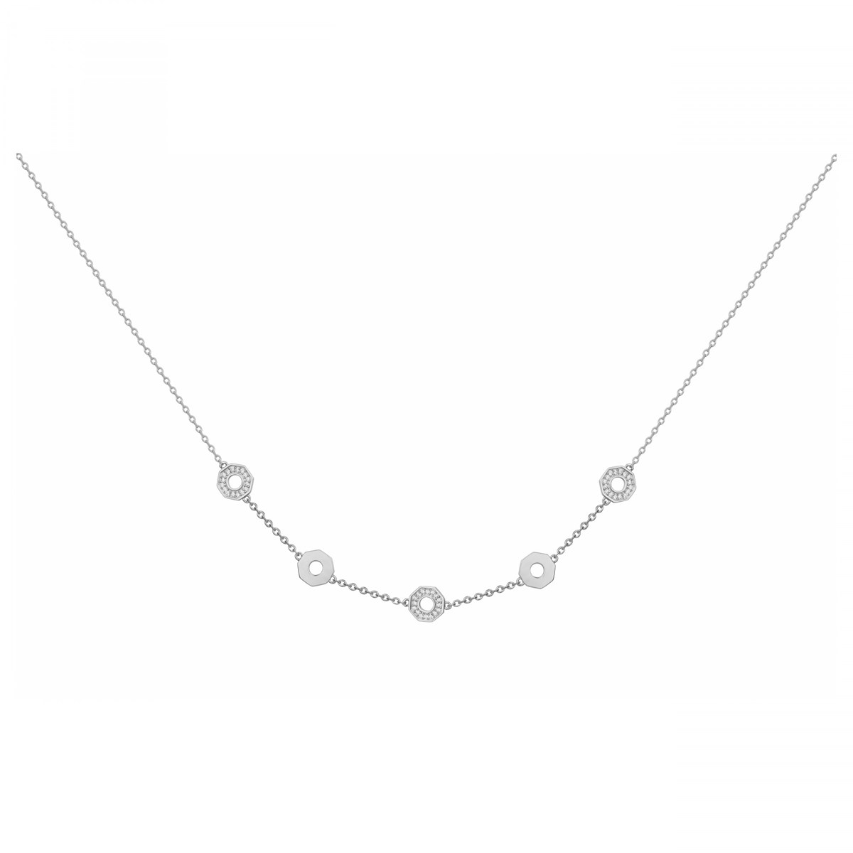 Collier multi-motifs en Argent avec oxyde de zirconium blanc