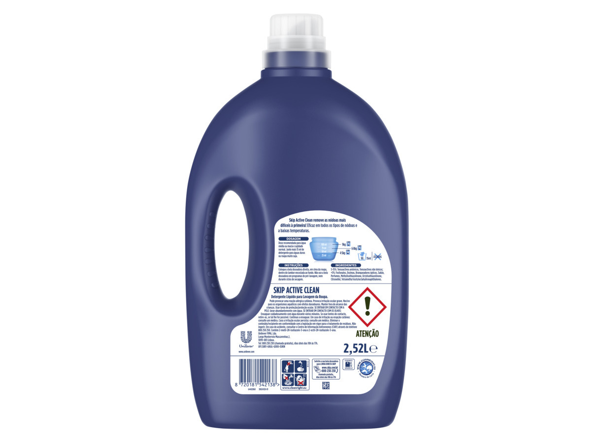 DETERGENTE ROUPA MÁQUINA LIQUÍDO SKIP ACTIVE CLEAN 56D