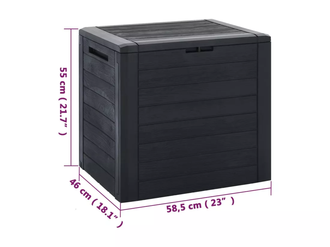 Boîte de stockage jardin Anthracite 58,5x46x55 cm Polypropylène